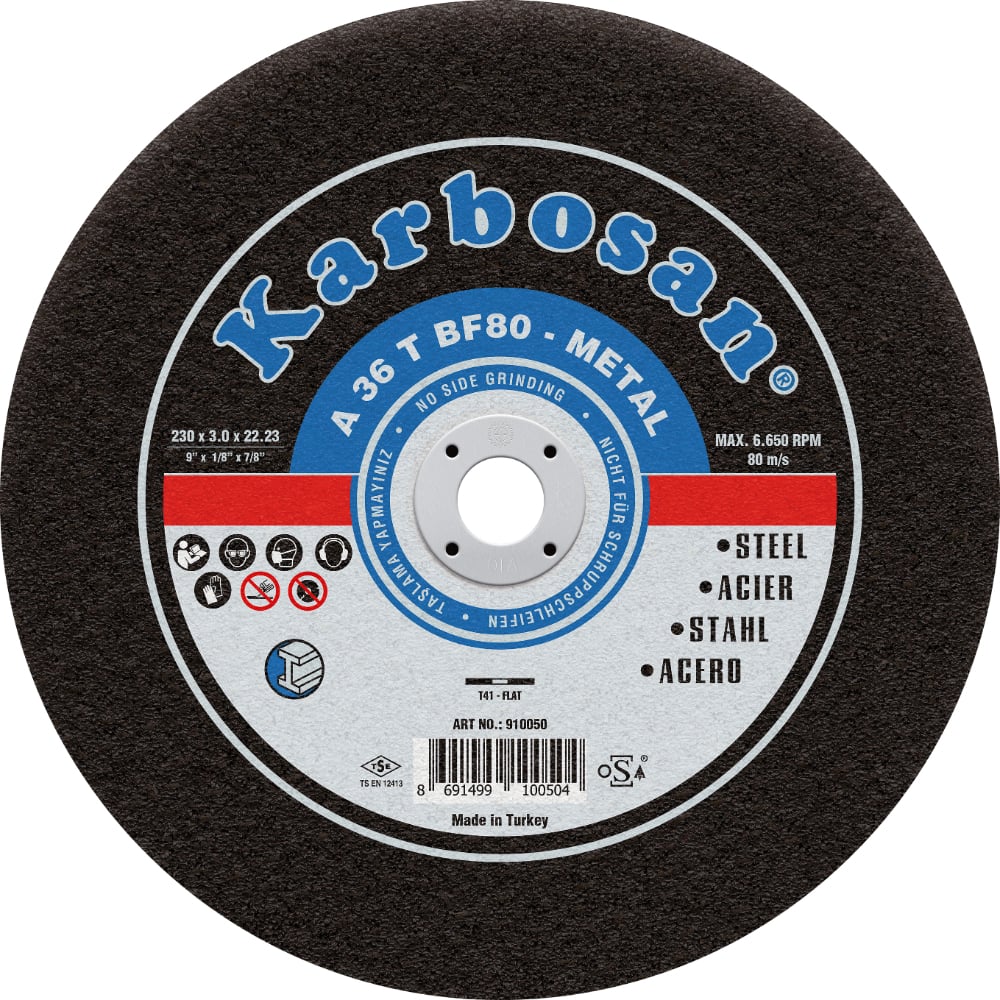 Karbosan 230x3.0x22.23 Metal Kesme Diski