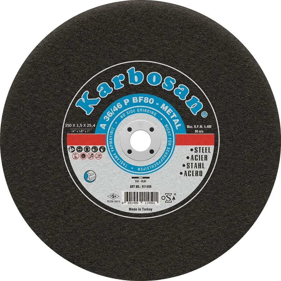 Karbosan 350X3.5X25.4 Metal Sabit Tezgah Kesme Diski 