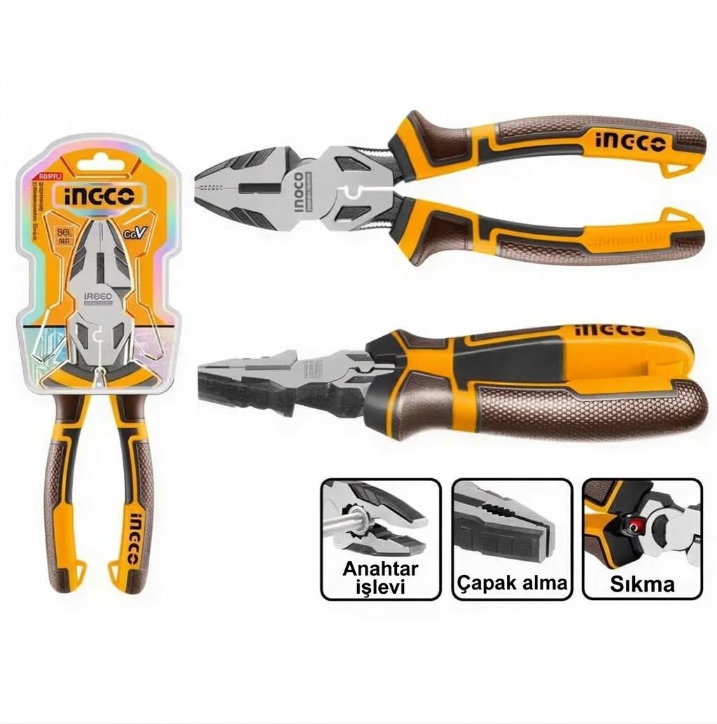 INGCO HHCP28240 9.5 İNÇ (240 MM) YÜKSEK KALDIRAÇLI PROFESYONEL KOMBİNE PENSE